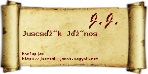 Juscsák János névjegykártya