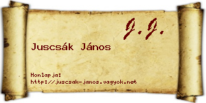 Juscsák János névjegykártya